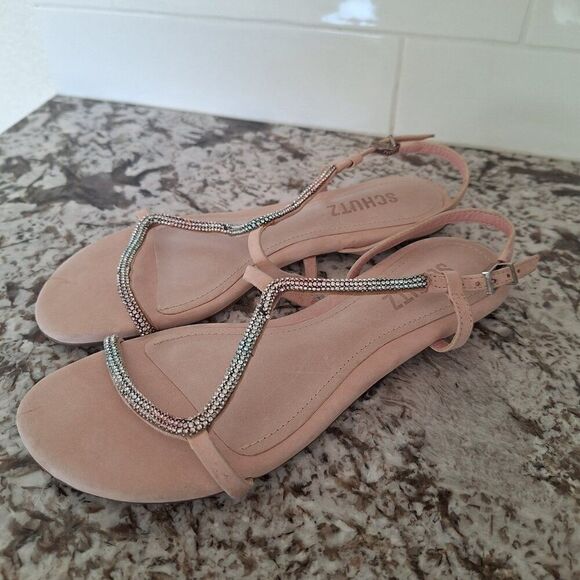 Schutz rosa pink suede sandals size 7B - Picture 5 of 8